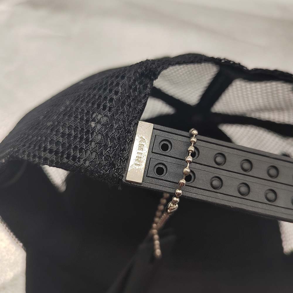 AMIRI White Leather 3 Star Black Trucker Hat - Picture 5 of 8